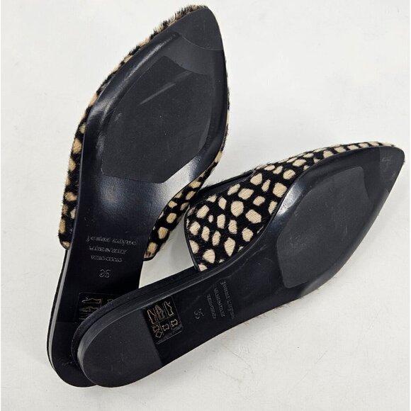 New Jenni Kayne Giraffe Spotted Calf Hair Mules Womens 35/5 Slip Ons Pointed Toe - Picture 4 of 7